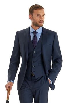 Cerruti cloth indigo tailored fit suit jacket in super fine pure wool Suits For Work, Mens Business Dress, Men's Business Outfits, Moss Bros, Big And Tall Suits, Cerruti 1881, Fashion Suits For Men, Fashion Suits, Sharp Dressed Man