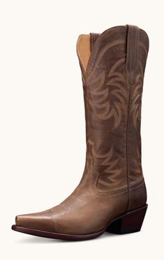 Goodyear Welted Pointed Toe Fitted Boots, Fitted Brown Boots For Western-themed Events, Classic Distressed Brown Boots For Ranch, Classic Vintage Brown Boots, Classic Fitted Boots For Rodeo, Fitted Vintage Brown Western Boots, Classic Brown Snip Toe Boots, Classic Brown Boots For Western-themed Events, Classic Vintage Brown Boots For Western-themed Events