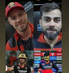 three different pictures of the same man in red and black uniforms, one with a beard