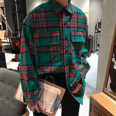 Product Information Size: Mlxl 2xl Fabric Classification: Plaid Fabric Pattern: Grid Collar Type: Pointed Collar (Regular) Color: Green Applicable Season: Spring Sleeve Length: Long Sleeve Thickness: Conventional Size Information： SIZE BUST Dress length Shoulder width Sleeve Length M 132 72 65 53 L 136 74 66 54 XL 140 76 67 55 2XL 144 78 68 56 Precautions 1. Asian sizes are 1 to 2 sizes smaller than European and American people. Choose the larger size if your size between two sizes. Please allow Trendy Green Shirt With Pockets, Green Casual Collar Shirt For Fall, 31 Weeks Pregnant, Bust Dress, Outfit Korean Style, Heavy Jacket, Blazer With Jeans, Plaid Fabric, Plaid Fashion