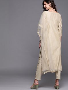 Buy magnificent beige embroidered kurta with pants and dupatta. for women which is crafted from chanderi cotton fabric with beautiful trendy style and pattern. Kurta With Pants, Trendy Style, Kurta Set, Trendy Fashion, Duster Coat, Kimono Top, Cotton Fabric, Australia, For Women