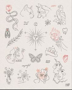 an image of tattoos drawn on paper