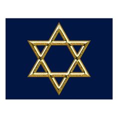 the star of david in gold on a blue background