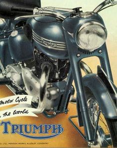 an advertisement for triumph motorcycles featuring a motorcycle