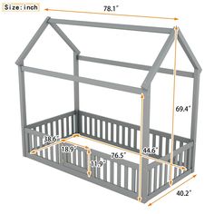 the size and measurements of a toddler's bed with a tent on top