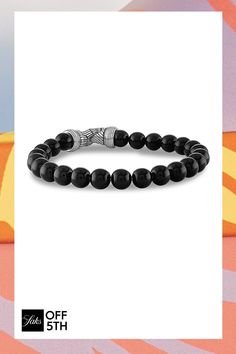 With A Polished Yet Rugged Feel, This Sterling Silver And Black Onyx Beaded Bracelet Is A Great Bracelet To Elevate Any Look. Black Onyx, 8mm Sterling Silver Lobster Clasp Imported Size Length, About 8.5" Diameter, About 9". Center Core - M Jewelryundefined Modern Black Bracelets With Black Beads, Elegant Black Beaded Bracelets, Classic Black Bracelets With 8mm Beads, Black Bracelets With Faceted Round Beads, Modern Black Round Bead Bracelets, Elegant Polished Black Beads, Elegant Black Polished Beads, Classic Onyx Beaded Bracelets With Adjustable Fit, Elegant Onyx Beaded Bracelets With Black Beads