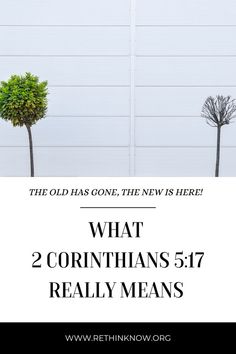 two small trees with the words what 2 corinthians 517 really means