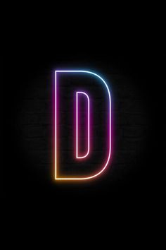 the letter d is made up of neon lights