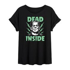 This women's and junior's Frankenstein graphic t-shirt is perfect to don during Halloween. Made from 100% cotton, it has a crew neckline and short cuffed sleeves. Wear it with jeans or leggings.Closure Type: Pullover HeadFit: Regular FitNeckline: Crew NeckSleeve Length: Short SleeveFiber Content: 100% CottonFabric Description: KnitCare: Tumble Dry, Machine WashCountry of Origin: Imported Frankenstein, Crew Neckline, Womens Tees, Shirts Tops, Graphic T Shirt, Graphic Tshirt, Crew Neck, Leggings, Halloween