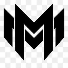 the letter m is made up of black and white letters, which appear to be overlapping