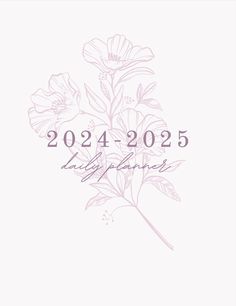 a white and pink flower with the words 2021 - 2025 on it's side