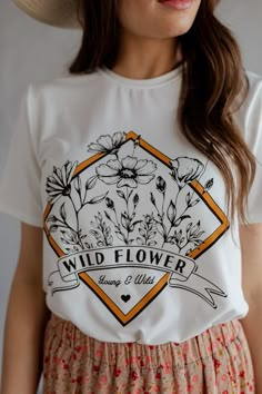 Wildflower Graphic, Tarot Business, Graphic Tee Outfits, Go West, Patchwork Skirt, Cute Graphic Tees