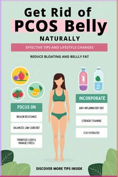 Learn how to naturally reduce bloating and belly fat caused by PCOS with these proven lifestyle tips. Focus on managing insulin resistance, following a low-carb diet, and incorporating strength training into your routine. Discover more inside! #PCOSBelly #PCOSDiet #InsulinResistance #BellyFatTips #LowCarbDiet #StrengthTraining #PCOSHealth #WomensHealth #HealthyLiving #PCOSManagement Strenght Training, Flat Belly Fast, Effective Diet, Improve Fertility, Best Diet Plan, Insulin Resistance, Healthy Lifestyle Tips, Carb Diet, Lifestyle Tips