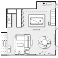 the floor plan of a living room and bedroom