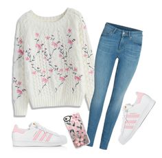 "Sweater" by indiemess1 ❤ liked on Polyvore featuring Chicwish, adidas and Casetify Sunday Church Outfits, Church Outfit For Teens, Outfits Con Jeans, Moda Chic, Romantic Outfit, Casual Winter Outfits, Casual Fall Outfits, Mom Outfits, Business Casual Outfits