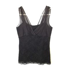 Be Desk-To-Dinner Ready In This Beauty. Classy And Sexy All At The Same Time! Has A Lace Pattern Spaghetti Tank With Tulle Accent On The Bust/Shoulder Area. Nwt And Never Worn! Elegant Black Lace Top With Built-in Bra, Lace V-neck Tank Top For Party, Elegant Lace Tank Top For Night Out, Elegant Lace Cami Top For Party, Elegant Stretch Lace Top With Built-in Bra, Fitted V-neck Lace Top For Party, Elegant Evening Lace Top Camisole, Elegant Lace Top With Built-in Bra For Night Out, Evening Lace V-neck Camisole