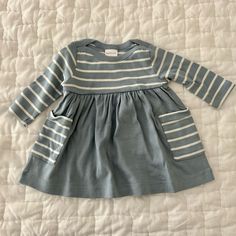 Cute Blue-Grey Color Dress Size 3-6 Months Never Worn, Just Washed In All Free And Clear Blue Dress For Playtime In Fall, Blue Fall Playtime Dress, Light Blue Cotton Dress For Fall, Color Dress, Hanna Andersson, Organic Baby, Grey Color, Girl Dress, Kids' Dresses