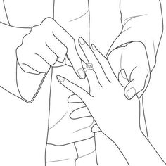 two hands reaching for each other with one hand on the other's chest and another holding