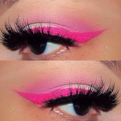 Makeup Pink Eyeliner, Wedding Nails Pink, Flamingo Makeup, Diy Flamingo, Eyeliner Lashes, Pink Wedding Nails, Bright Eye Makeup