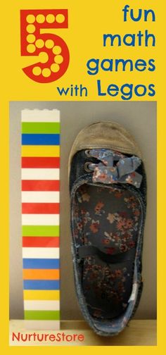 a book cover with an image of a bag and the title 5 fun math games with legos