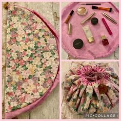 Pink Floral Makeup, Drawstring Makeup Bag, Floral Makeup Bag, Norwich England, Floral Makeup, Flower Bag, Handmade Ideas, Pink Floral Print, Fed Up