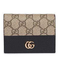 GUCCI - Women | Mytheresa US Gucci Marmont, Canvas Wallet, Pocket Card, Favorite Handbags, Best Wallet, Beige And Black, Coin Wallet, Gucci Wallet, Online Shops