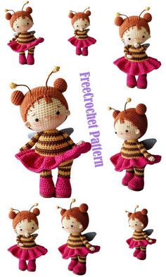 Amigurumi Candy Girl Free Crochet Pattern - Amigurumi SDBES Amigurumi Elephant Pattern, Kat Haken, Crochet Dinosaur Patterns, Disney Crochet Patterns, Diy Crochet Doll, Dolls Crochet, Crochet Doll Tutorial, Crochet Toys Free, Crochet Cat Pattern