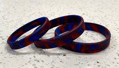 "10 \"Let's Find a Cure!\" Red & Blue Swirl Silicone Wristband Bracelets ~ Quantity 10 silicone red and blue swirl wristbands with \"Let's Find A Cure!\" debossed on one side. ~ Red & blue are the awareness colors for pulmonary fibrosis (note: pulmonary fibrosis is not debossed on wristband) ~ Sizes can be mixed and matched.  ~ At order time, supply a note stating how many Small Child, Medium and/or Large wristbands you'd like totaling 10 wristbands. ~ Orders with no sizes requested will be sent Awareness Colors, Bracelets Colors, Wrist Wallet, Blue Swirl, Rubber Bracelets, Blue Watches, Wristband Bracelet, Silicone Bracelets, Bracelets Gold Diamond