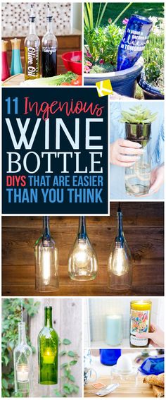 there are many bottles that have different types of things in them and the words, wine bottle diys that are easier than you think