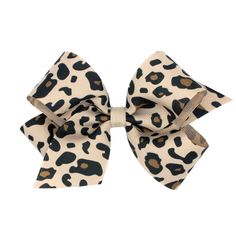 This Wee Ones handcrafted hair bow is made with 7/8" leopard printed grosgrain ribbon and a flat grosgrain ribbon knot. This bow measures approximately 3" x 2" on a metal alligator clip. Leopard Print Wig, Ribbon Knot, Leopard Print Hair, Leopard Scrunchie, Leopard Hair Bow, Leopard Boots 9.5, Bow Accessories, One Hair, Fall Holidays