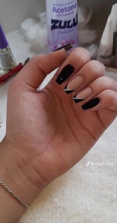 Black And White Nail, Diva Nails, Summery Nails, Casual Nails, Pretty Gel Nails, Acrylic Nails Coffin Pink, White Nail