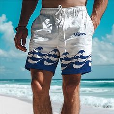 Category:WE-Pants; Season:Summer,All Seasons; Fabric:Polyester; Gender:Men's; Style:Vacation,Holiday,Hawaiian,Resort Style; Elasticity:Micro-elastic; Occasion:Holiday,Beach,Vacation; Fit Type:Relaxed Fit; Function:Lightweight,Breathable,Soft,Comfort; Waistline:Mid Waist; Pattern:Lines / Waves; Design:Drawstring,with Mesh lining,Elastic Waist,3D Print; Pants Type:Board Shorts,Swim Trunks,Swim Shorts; Fly Type:Drawstring,Elasticity; Front page:FF; Listing Date:01/27/2024; Production mode:External Oktoberfest Outfits, Tuxedo Shirt Men, Waves Design, Mens Beach Shorts, Womens Basic Tops, Mens Outdoor Jackets, Outwear Women, Linen Shirt Men, Holiday Beach