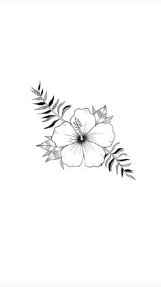 a black and white drawing of two flowers