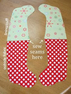 the sewing pattern for this stocking is very easy to make