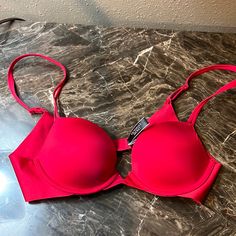 Red Push Up New Without Tags 32 A Red Underwire Bra For Night Out, Elegant Seamless Red Bra, Elegant Red Seamless Bra, Victoria's Secret Red Bra For Night Out, Red Stretch Bra With Padded Cups, Red Stretch Push-up Bra, Red Seamless Push-up Bra, Seamless Red Push-up Bra, Red Fitted Seamless Bra