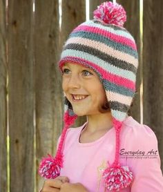 Veronica Earflap Hat Knit Ear Flap Hat, Knit Earflap Hat, Flap Hat, Hat Patterns Free, Earflap Hat, Ear Flap Hats, Everyday Art, Childrens Hats