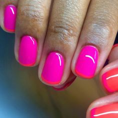 22 Short Nail Ideas for Summer to Boost Your Mood Color On Color French Tip, Nail Inspo Different Color Hands, February Nails Ideas Dip Powder, May Manicure Ideas, Unique Dip Nails, May 2024 Nail Colors, Dominican Republic Nails Ideas, Fuschia Nails Gel, Nails For May 2024