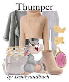 "Thumper" by disneyandsuch ❤ liked on Polyvore featuring Balmain, Valentino, Lulu Designs, LC Lauren Conrad, Amanda Coleman, Lele Sadoughi, Thumper, disney, disneybound and bambi Modern Princess Outfits, Thumper Disney