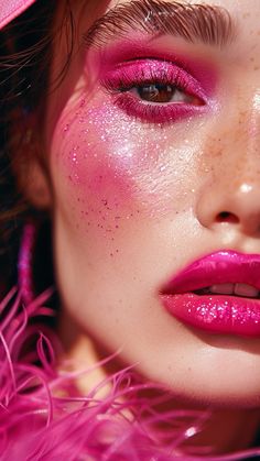 Cotton Candy Photoshoot, Pink Editorial Makeup, Photography Core, Ladies Wallpaper, Insane Makeup, Pink Editorial, Pink Glitter Makeup, Pink Photoshoot, Pink Baddie