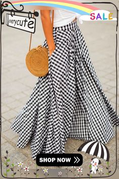 Checkered/plaid Vintage Skirt Trendy Plaid Bottoms For Day Out, Plaid Midi Skirt Casual Style, Casual Plaid Midi Skirt, Summer Lined Skirt For Picnic, Summer Picnic Lined Skirt, Spring Plaid Lined Skirt, Plaid Beach Bottoms For Spring, Plaid Bottoms For Beach In Spring, Plaid Long Skirt For Spring