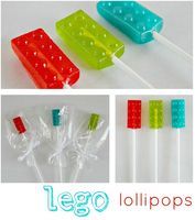 lego lollipops are lined up in different colors