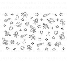 the outer planets and stars coloring page