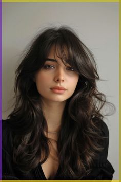 Subtle Long Layers, Layered Hair With Curtain Bangs, Bang Styles, Curtain Bangs Tutorial, Layered Haircuts For Long Hair, Layered Haircuts With Bangs, Haircuts For Long Hair With Layers, Layered Hair With Bangs, Hair Hack