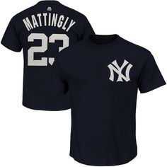 Men's New York Yankees Don Mattingly Majestic Navy Blue Cooperstown Player Name & Number T-Shirt    SIZE LARGE PLEASE Navy Letter Print Tops For Baseball Season, Navy Tops With Letter Print For Baseball Season, Blue Baseball Fan Apparel Tops, Blue Fan Apparel Tops For Baseball Season, Blue Collegiate Tops For Baseball Season, Navy Short Sleeve Fan Merchandise Top, Don Mattingly, Yankees T Shirt, Yankees Fan