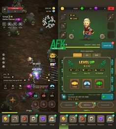 an image of a game screen showing the level up menu and player's abilities