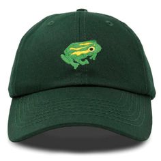 DALIX Cute Exotic Frog Hat Womens Embroidered Baseball Cap Green Brimmed Baseball Cap, Green Novelty Baseball Cap, Casual Green Short Brim Dad Hat, Casual Green Dad Hat With Short Brim, Green Adjustable Brimmed Baseball Cap, Adjustable Fit Green Brimmed Hat, Adjustable Green Brimmed Hat, Novelty Green Adjustable Hat, Adjustable Green Novelty Hat