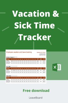 the vacation and sick time tracker is shown in this screenshote screen graber