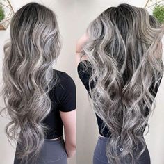 Silver Blonde Hair Balayage, Ash Brown Hair Balayage, Grey Balayage, Blonde Hair Balayage, Balayage Straight Hair, Red Hair Inspo, Hair Color Unique