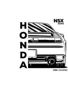 the honda logo is shown in black and white, with an image of a van behind it