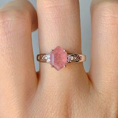 This gorgeous, timeless ring features our favorite Strawberry Quartz design and hand picked crystals. Libra is the zodiac sign of strawberry quartz. For those who are born from September 23 to October 22, things you would want to let go, such as possessiveness and indecisiveness, will disappear with the gem. The romantic within you will wake up and find opportunities to seek love when the stone is by your side. the crystal awakens new talents such as music and painting or writing. ✦ DETAILS ✦ ✧ Rose Quartz Crystal Ring For Promise, Morganite Jewelry With Gemstone Accents For Gift, Promise Ring With Rose Quartz And Gemstone Detail, Quartz Jewelry Ring Gift, Quartz Ring Jewelry For Gift, Tourmaline Birthstone Jewelry For Promise Ring, Quartz Crystal Ring With Gemstone For Gift, Morganite Gemstone Ring For Gift, Quartz Crystal Ring As A Gift